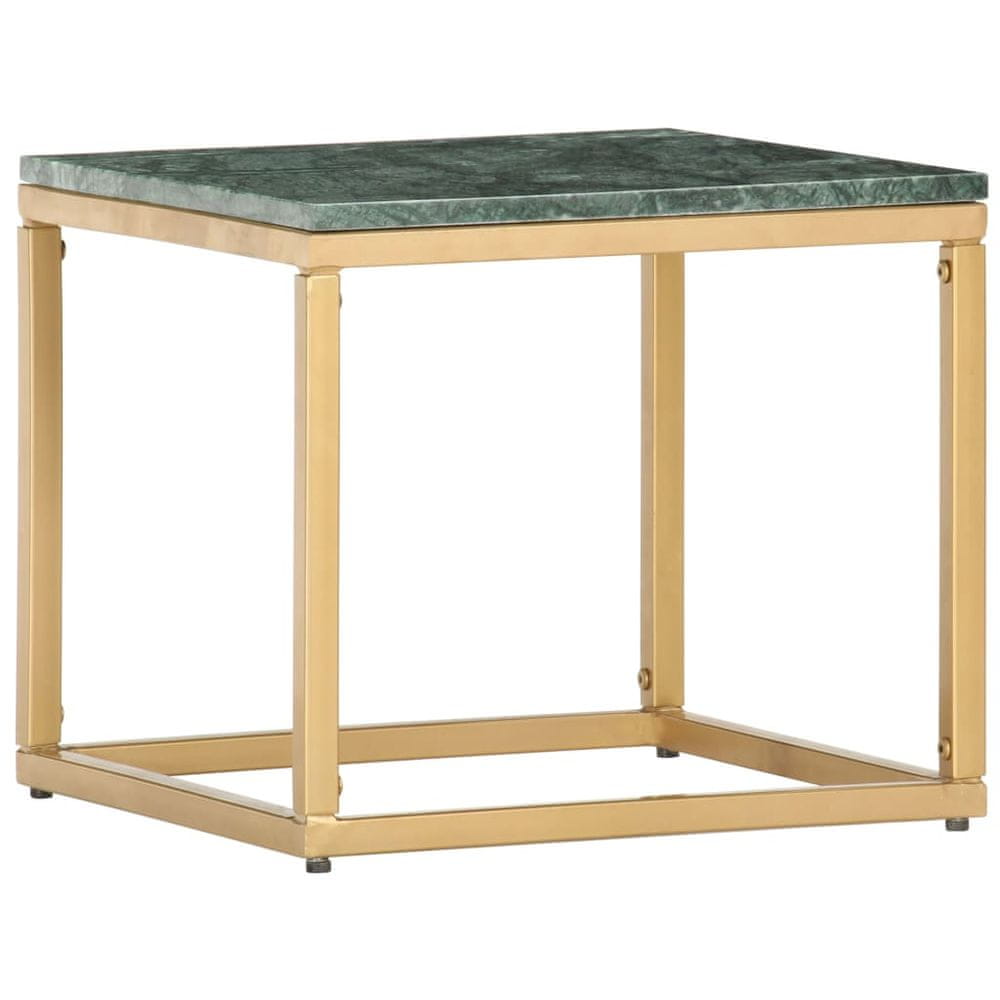 Vidaxl Konferenčný stolík zelený 40x40x35 cm pravý kameň s mramorovou textúrou